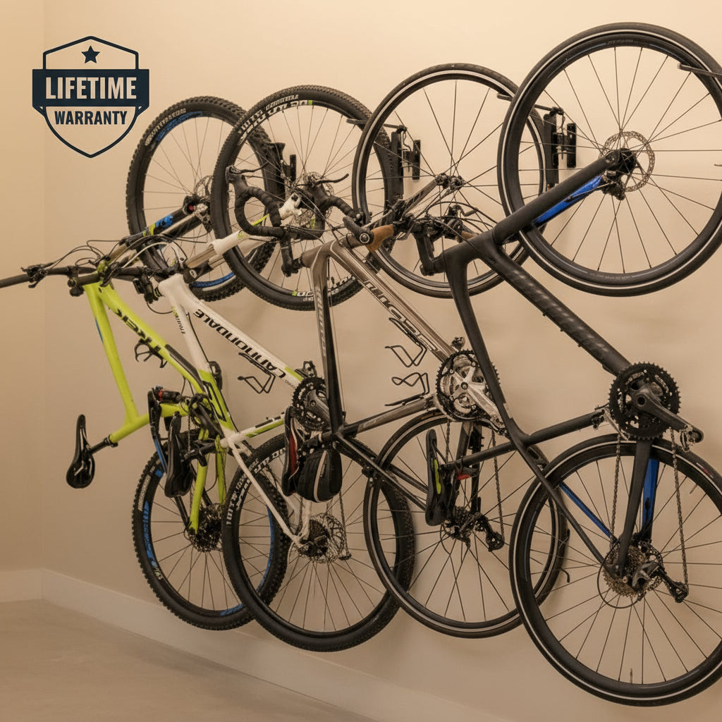 SwivelPro Bike Wall Rack, Garage Hanger Hook, 4 Pack