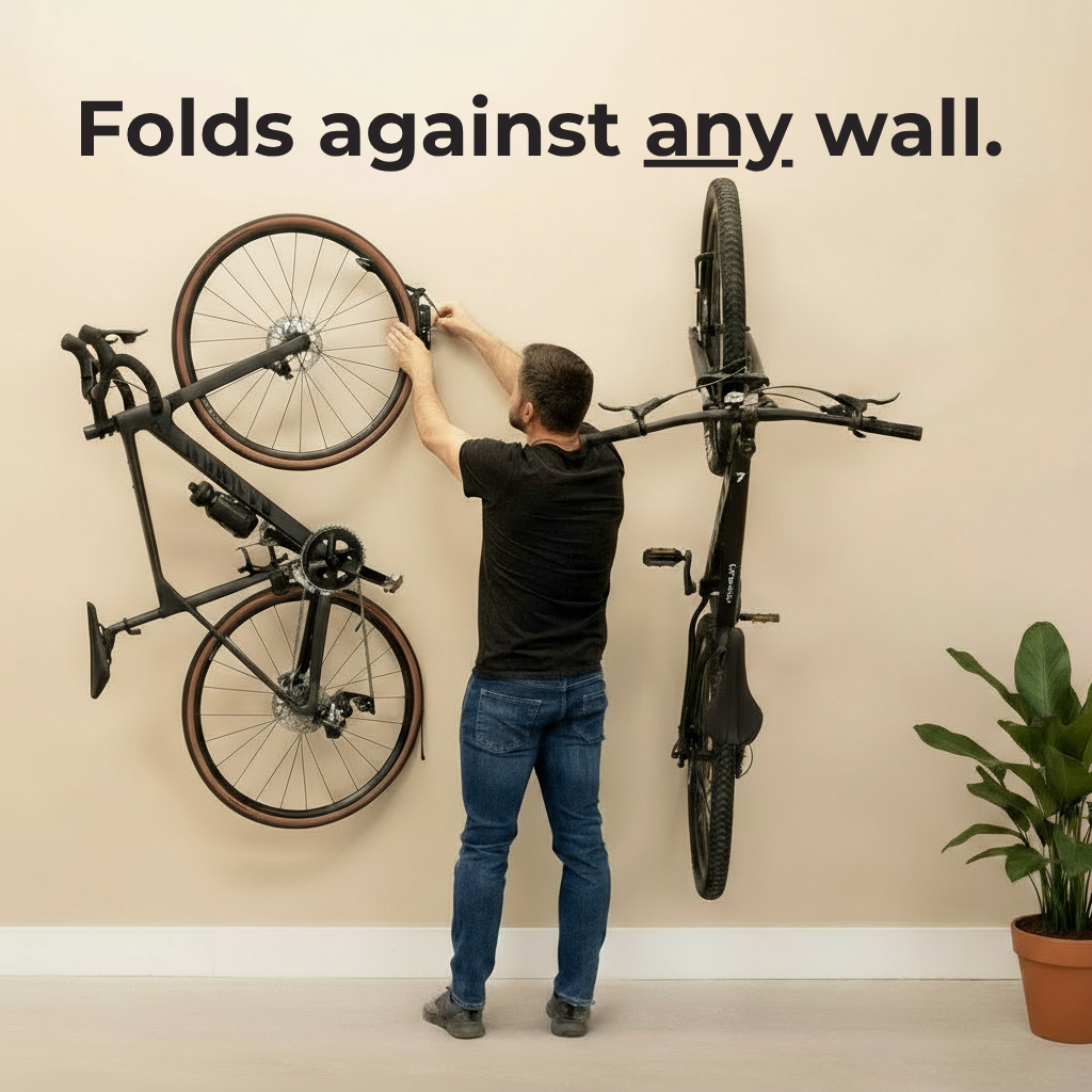 SwivelPro Bike Wall Rack, Garage Hanger Hook, 4 Pack