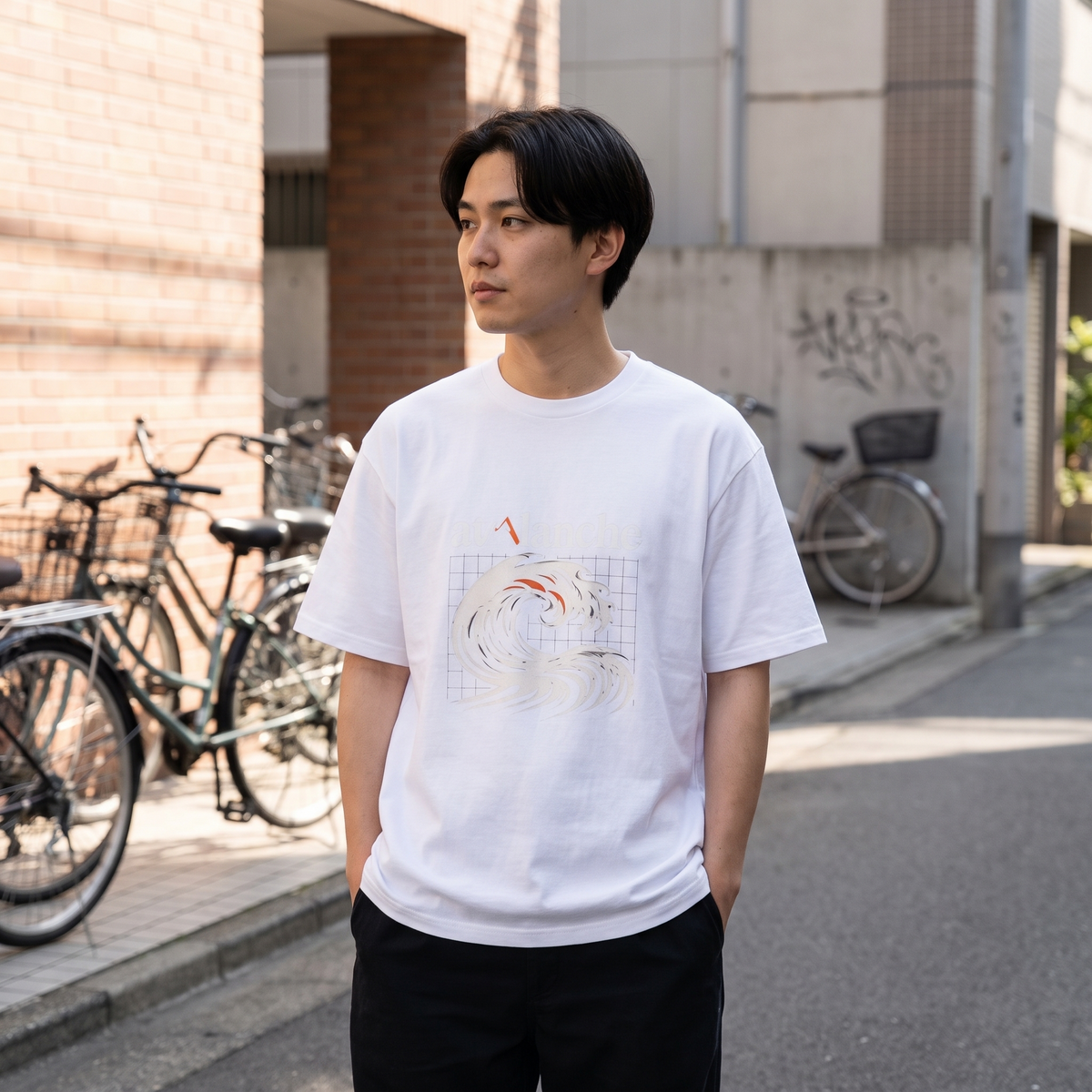 Oversized Men's Tee worn on a quiet side street